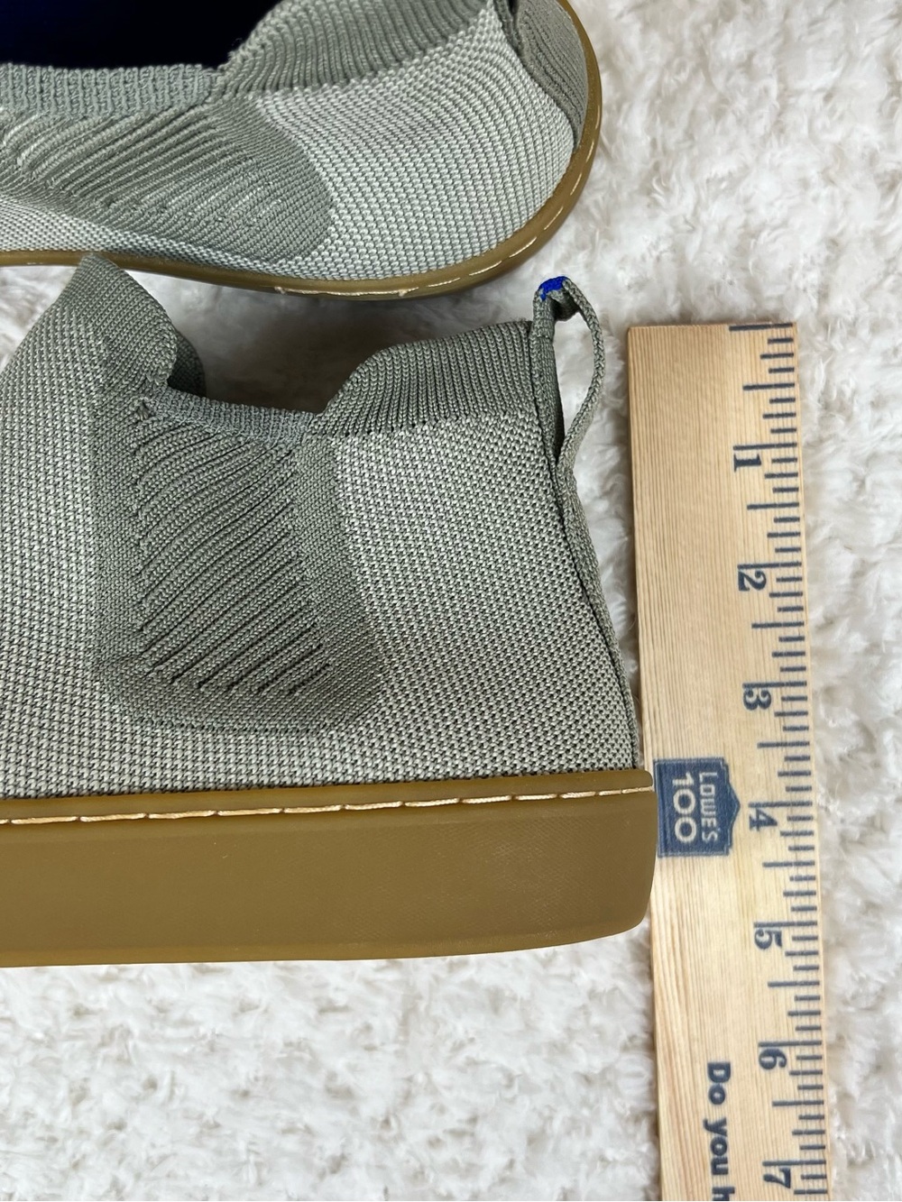 Rothy's The Chelsea Light Sage Knit Slip-On Sneaker Boot w/Brown Gum Sole Earthy - Picture 10 of 10